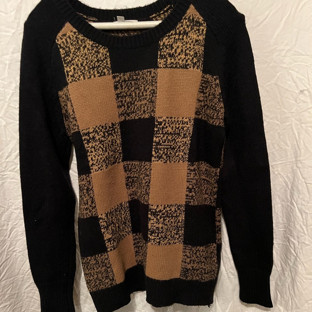 Oversized checkered sweater for fall - Picture 1 of 4